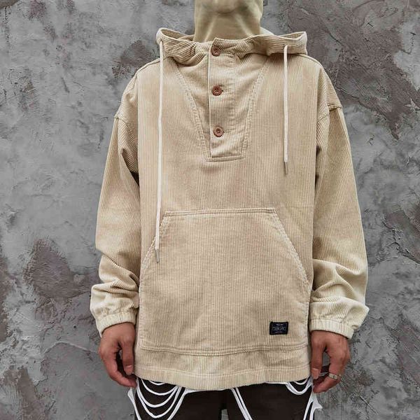 

men's hoodies & sweatshirts japanese male fashion brand solid veet turtleneck with european and american high street hip-hop loose top, Black