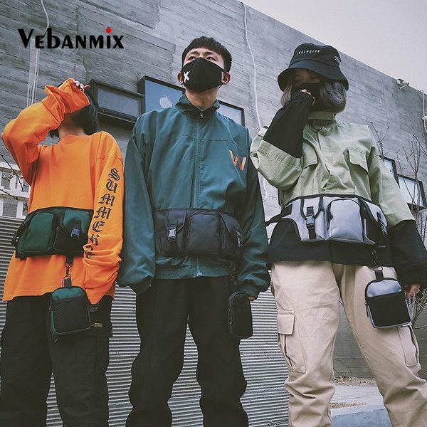 

waist bags fashion fanny pack bag belt men hip hop style tactical chest for streetwear functional package bum kanye west