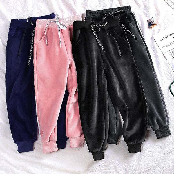 

charming fleece sport cotton spring autumn pants warm for girls boys children kids trousers clothing teenagers high quality, Blue