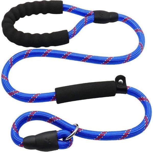 

dog collars & leashes leash, adjustable slip knot, reflective multi-color outdoor round rope, handle with padded dogs pets accessories