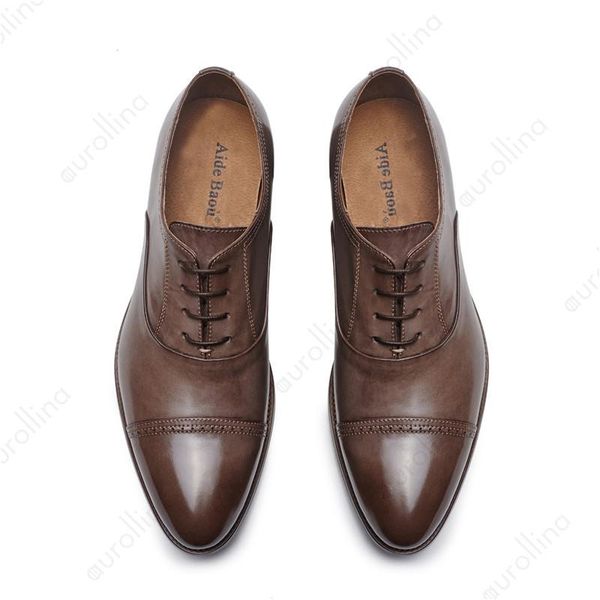 

men's luxury oxford shoes cowskin high class genuine leather dressing fashion classic british royal dress, Black