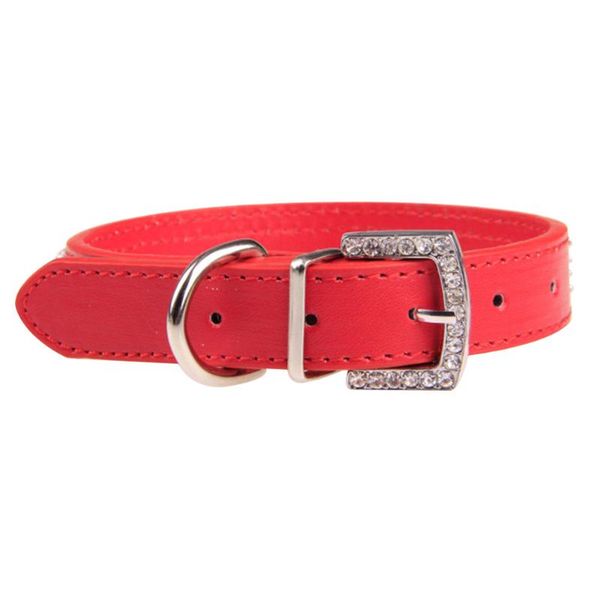 

dog cat collars pu leather diamond rhinestone chic bling crystal buckle cute & leashes
