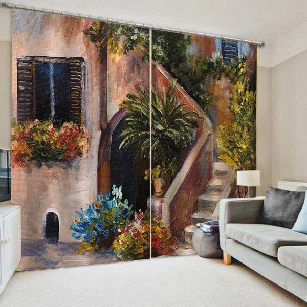 

curtain & drapes 3d curtains for living room bedroom oil printing blackout window modern fashion kitchen
