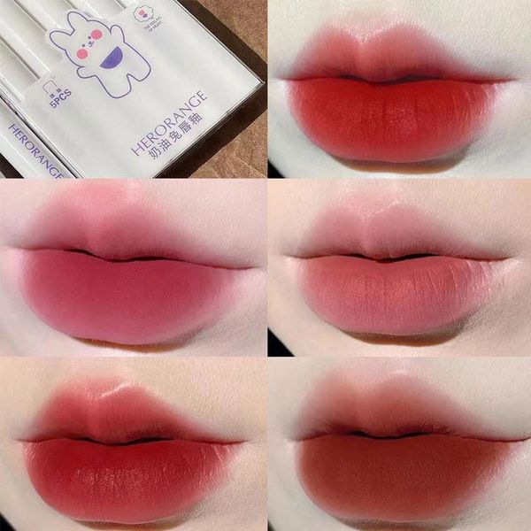 

lip gloss herorange 5 pcs/set liquid lipstick matte cosmetic lightweight long lasting tint waterproof lips makeup tslm1