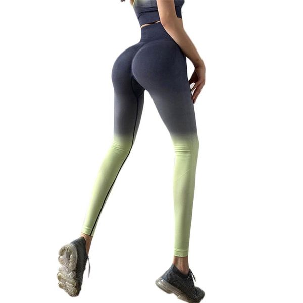 

yoga outfit womens high waist seamless stretchy pants gradient tummy control leggings push up bulift workout fitness tights m68d