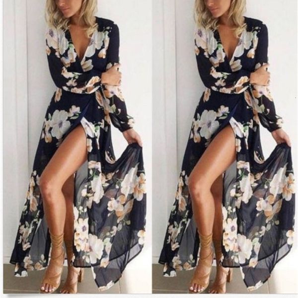 

long sleeve printed split skirt black, White