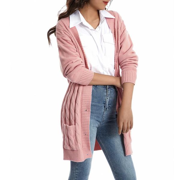 

women's knits & tees kayotuas women cardigan v-neck long sleeve heart pattern button up knitwear ladies loose with pocket sweater, White