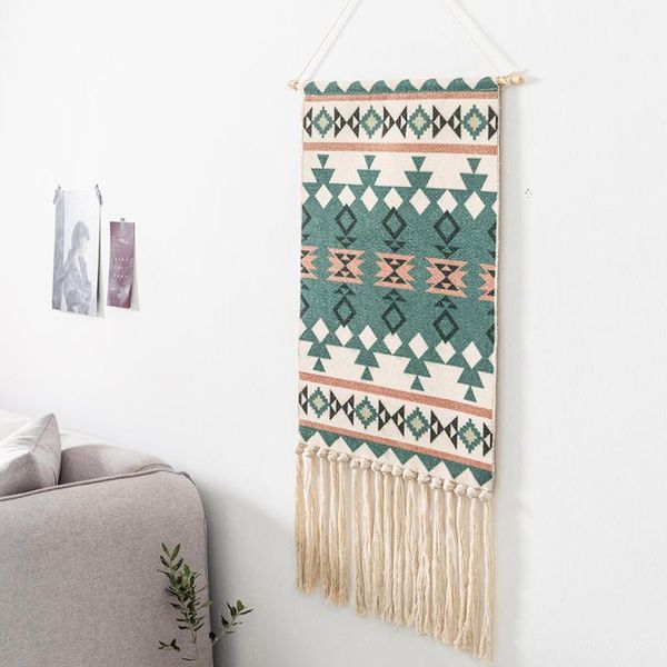 

tapestries nordic creative tapestry handmade cotton tassel vintage salon living room decoration tapiz pared tela home decor db60gt