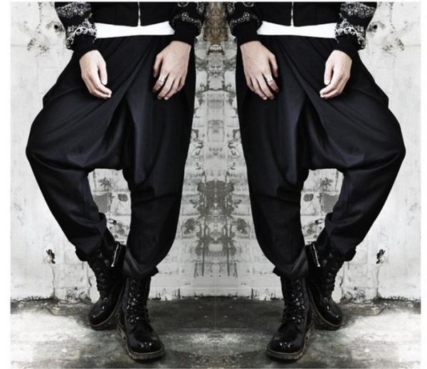 

men's pants large crotch men clothing plus size low-rise trousers black fashion casual hairstylist costumes 2021 spring