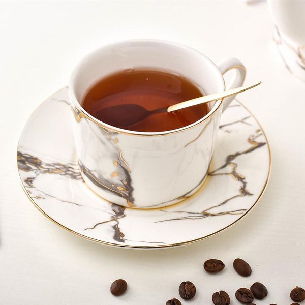 

cups & saucers nordic marbled ceramic coffee cup and saucer set 150ml european afternoon tea kit-milk cups-mugs-home accessories