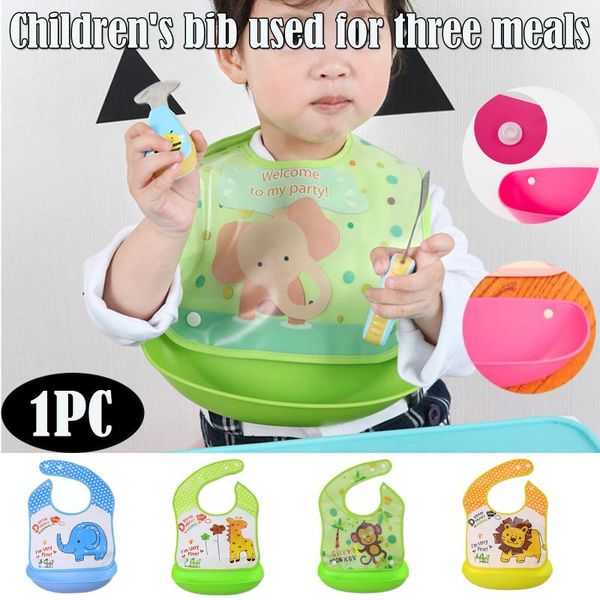 

bibs & burp cloths toddlers baby reusable and washable cartoon with silicone food catcher care saliva dripping gifts for kids#y