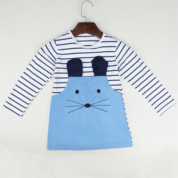 

mouse girls dress children jean denim dresses autumn long sleeve girl jumpers blouse kids clothes outfits 210413, Red;yellow