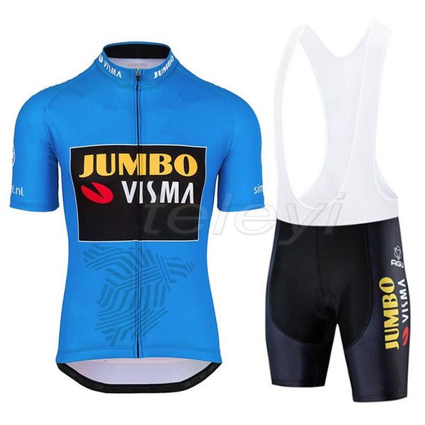 

racing sets 2021 cycling jersey men short sleeve ropa ciclismo verano hombre bike wear shorts set triathlon lotto team clothing, Black;blue