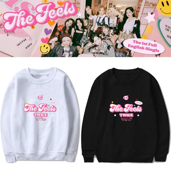 

men's hoodies & sweatshirts kpop twice the feels sweatshirt hip-hop clothes pullover hooded cute harajuku fashion gu476, Black
