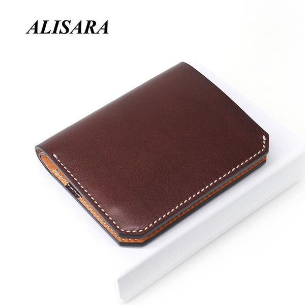 

original italian leather wallet men's business high-end card holder retro vertical trend wallets, Red;black