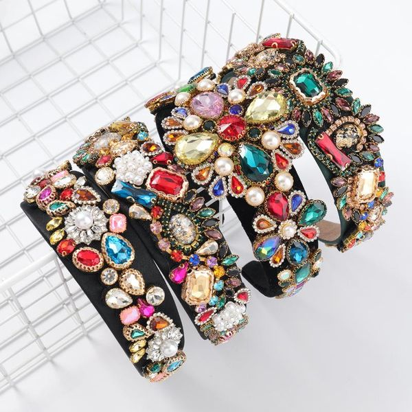 

hair clips & barrettes 2021 fashion spring alloy rhinestone flower elegant temperament gorgeous wind headband accessories, Golden;silver