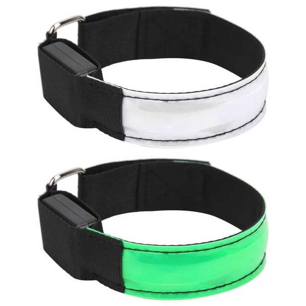 

bike lights outdoor night running light armband with led glow bracelet 3 mode reflective sport belt for walking cycling