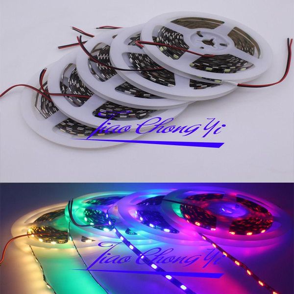 

5mm width 5630 felxible led strip 5m 300led 60led/m ribbon tape light ip20 black pcb strips
