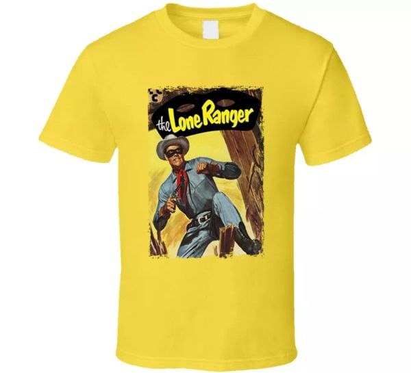 

the lone ranger retro comic book cover t shirt, White;black