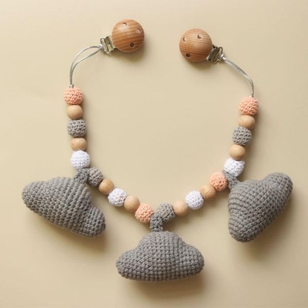 

stroller parts & accessories baby pendant teether pacifier chain rattle pram clip crochet clouds toy d5qa