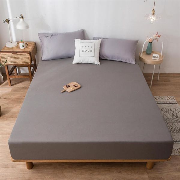 

sheets & sets bonenjoy waterproof fitted sheet with elastic twin/queen size bed cover gray color mattress covers for double bed(no case)