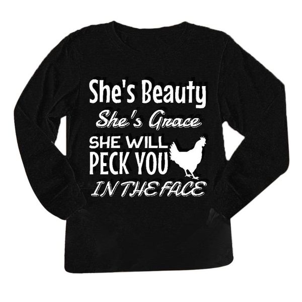 

women's hoodies & sweatshirts liva girl clothing women fashion womens o-neck color print casuals weatshirt for girls, Black