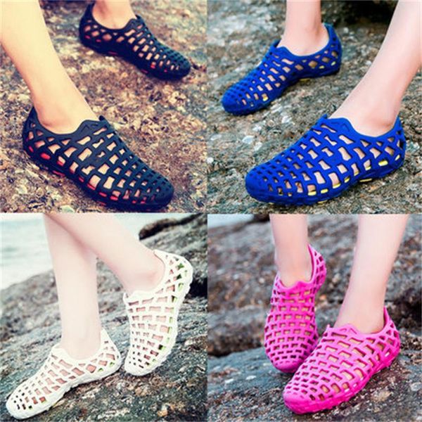 

sandals women's summer ripped couple hollow out beach breathable shoes comfortable and non slip trend slippers zapatillas mujer, Black