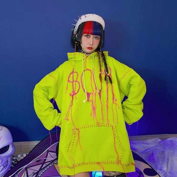

women's hoodies & sweatshirts oversize unique hip-hop street aesthetic y2k vintage harajuku kawaii, Black