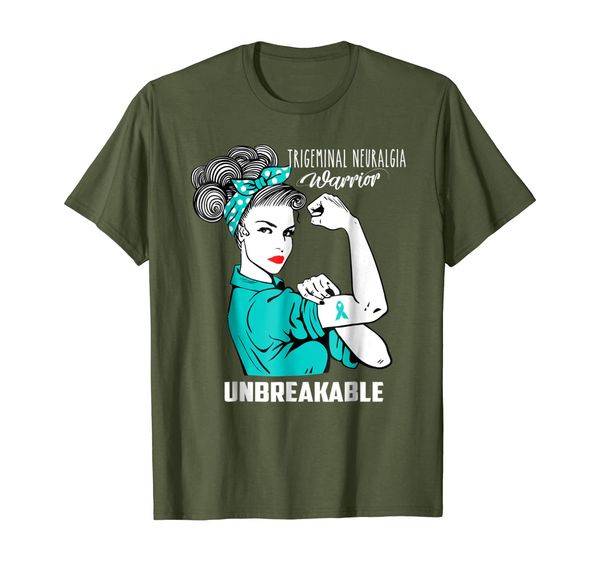 

trigeminal neuralgia warrior unbreakable t-shirt gift shirt, White;black