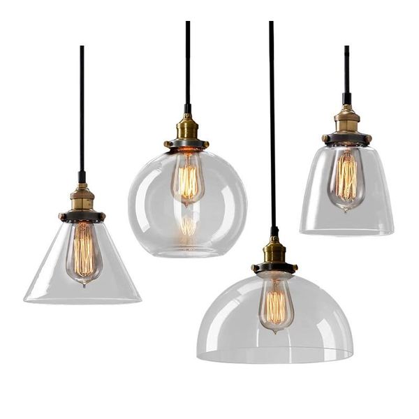 Bernstein Glas Vintage Pendelleuchten Esszimmer Küche Home Decor Industrie Licht Hängelampe Schlafzimmer Leuchten Lampen