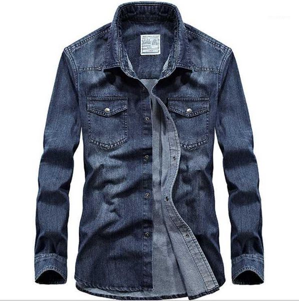 

men's jackets cross-border denim long-sleeved shirt thin spring and autumn loose plus size casual wholesale, Black;brown