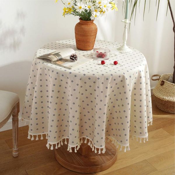 

table cloth nordic tablecloth for daisy print round cover dinning room tassel wedding decor nappe de