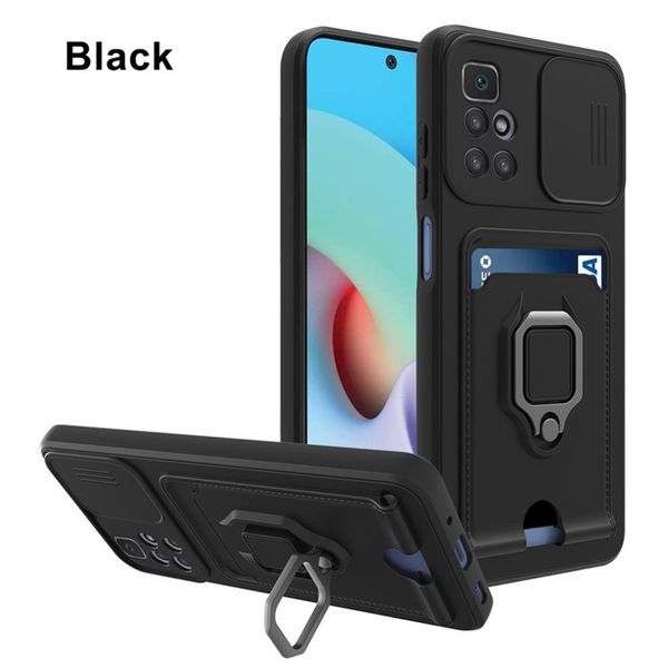 Kartenhalter Brieftasche Handyhüllen für Xiaomi Redmi Note 10 Pro 8 9A Mi 11 Lite POCO X3 NFC M3 Weicher Ringhalter Objektivschutzabdeckung