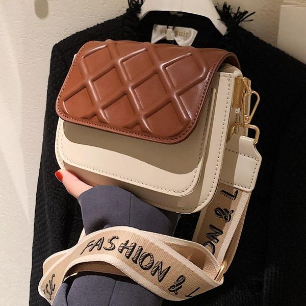 

evening bags plaid mini shoulder bag for women designer luxury chain crossbody solid pu leather hasp ladies winter handbags