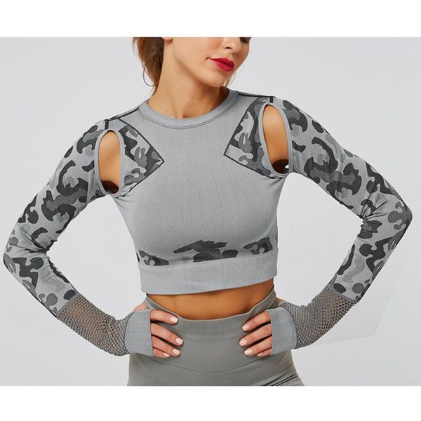 

gym clothing 2021 instagram long sleeve cut out yoga bra, White;black