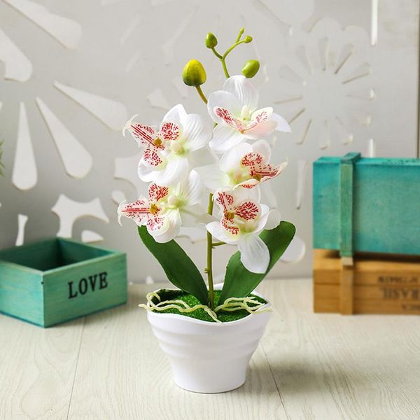 

decorative flowers & wreaths artificial phalaenopsis bonsai potted gift favor present home balcony tabledecoration simulation