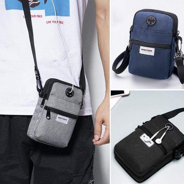 

outdoor bags man bag nylon waist packs sling diagonal mini shoulder multi-function mobile phone earphone pouch sports