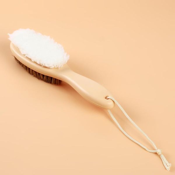 

useful 2 side shoe brush and rubber boot cleaner pig hair+ polyester home suede shoes leather polishing brushes clothing & wardrobe storage