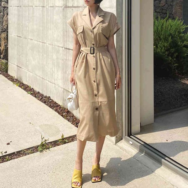

women vintage casual pleated sashes long dress notched short sleeve loose fit fashion spring summer 16f0669 210510, Black;gray