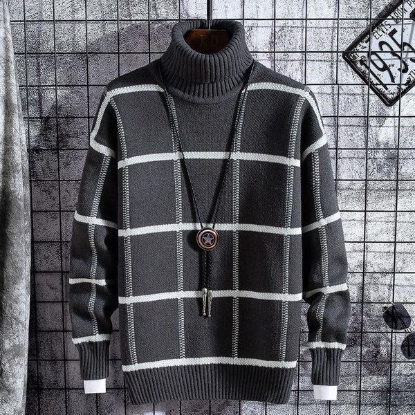 

men's sweaters autumn and winter loose coat knitted bottoms korean version of the clothing trend high collar 41fe, White;black