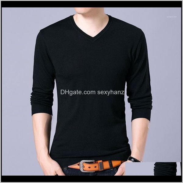 

clothing apparel drop delivery 2021 autumn winter fashion men sweater solid vneck mens knitted thin cashmere wool male sweaters and pull, White;black