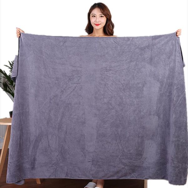 

towel 100x200cm microfiber bath towel, super soft, absorbent and quick-drying, no fading, grey