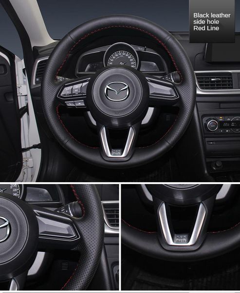 

steering wheel covers leather hand-sewn cover angkeira artz cx-5 cx-4 cx-3 mx-5