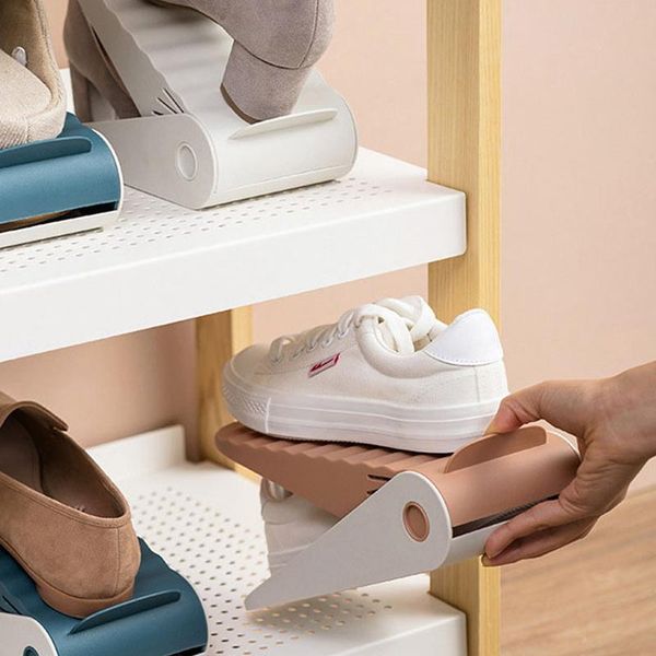 

cupboard double shoes rack storage layered cabinet save space organizer plastic economical adjustable stands shelf clothing & wardrobe
