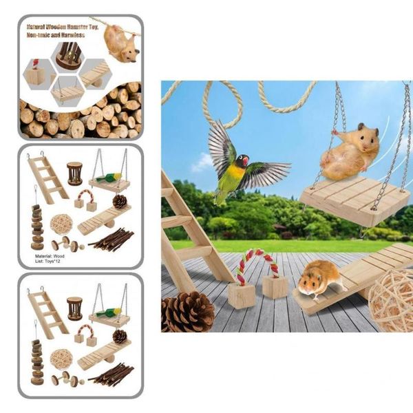 

small animal supplies hamster toys molar guinea pig natural wood teeth grinding safe funny swing