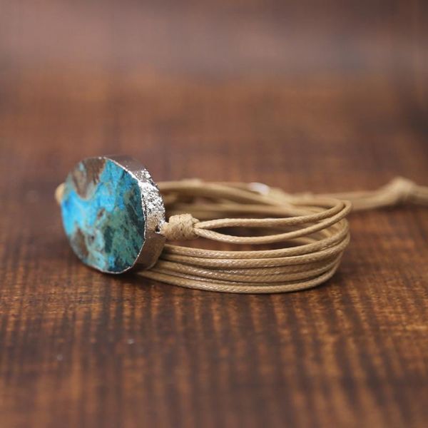 

tennis retro jewelry adjustable 5 strands wrap charm exquisite gift bead natural stones women bracelet handmade decor unique fashion, Golden;silver