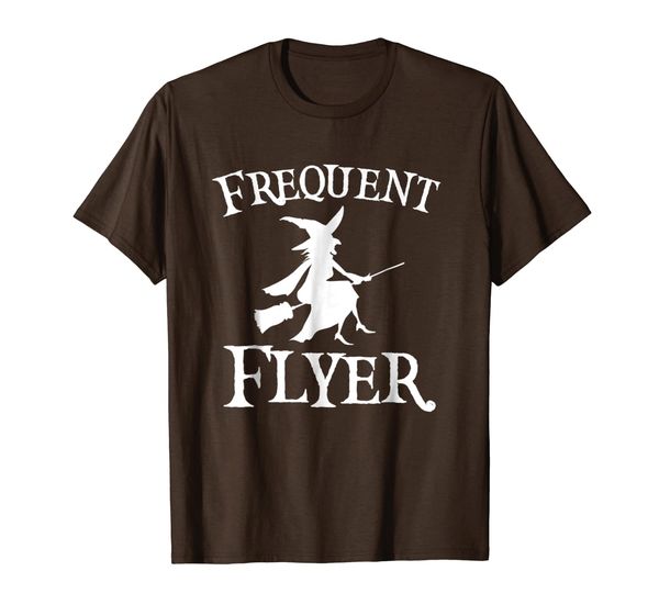 

frequent flyer costume shirt witch with broomstick gift, White;black