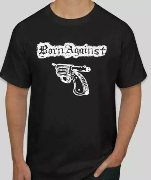 

born against punk rock hardcore thrash band t shirt tee music band gun, White;black