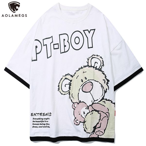 

men's polos printing shirt of bear's handwriting from the cartoon men's cartoons t-shirts casual cozy neck university style h, White;black
