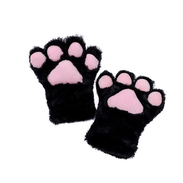 

children's mittens baby plush cat's gloves cute bear claw cat, White